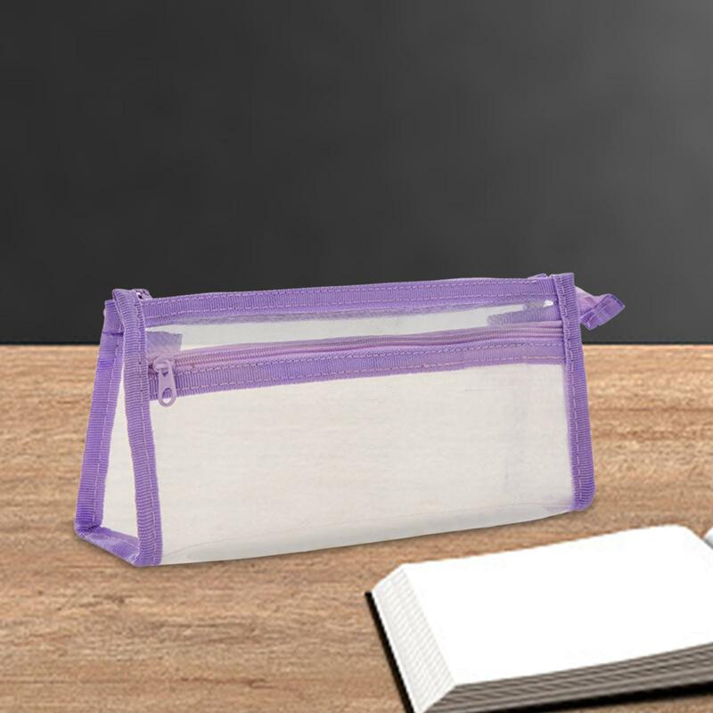 2X Pencil Storage Pouch Transparent for Stationery Office Travel Makeup