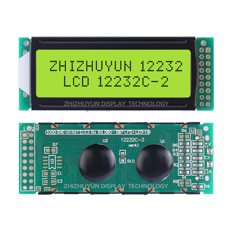 Lcd12232C-2 모듈 아이스 블루 그레이 필름, 블랙 레터 12232 디스플레이 스크린, LCM 디스플레이 모듈, 122*32 안정적인 상품 공급