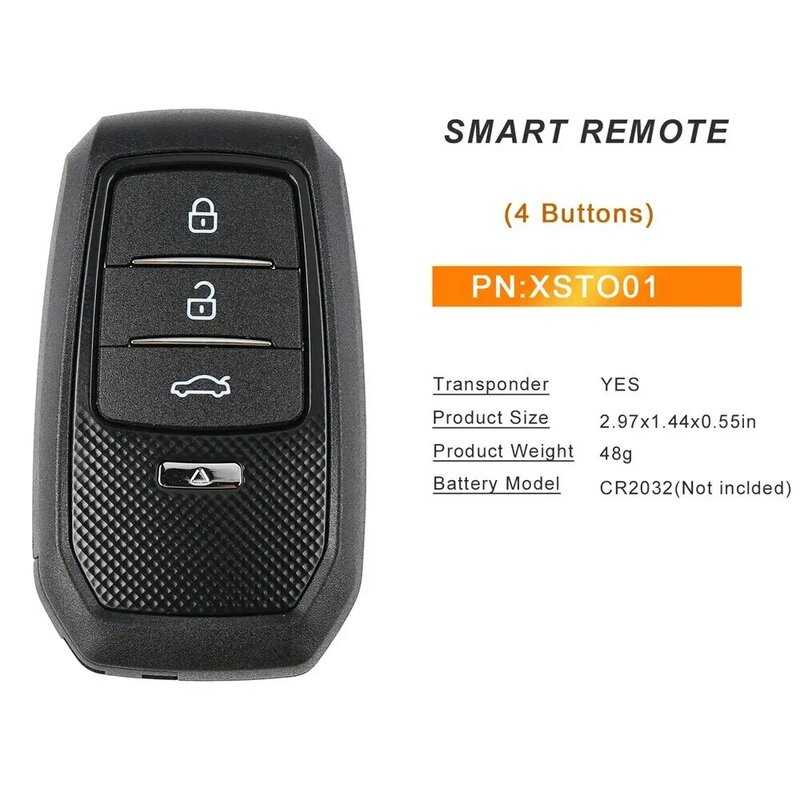 OkeyTech-Xhorse para YT Smart Key com Shell, Chave Remota Universal, Suporte 4D, 8A, 4A, XSTO01EN, Toyota XM38, 1Pc