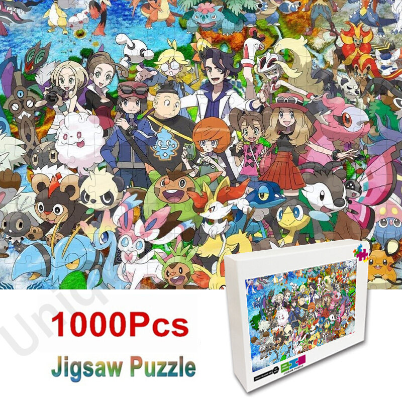 Kartun Pikachu Jigsaw Puzzle Mainan Pendidikan untuk Anak-anak Permainan Anak-anak Natal Halloween Kreatif Diy Hadiah Manual