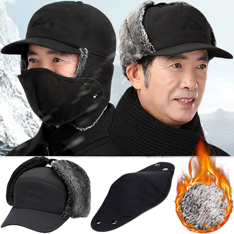 男性と女性のための暖かくて厚い冬の帽子,屋外スキー帽子