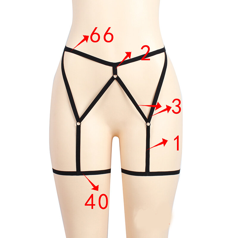 เข็มขัดรัดขาแบบมีสายรัดสำหรับผู้หญิงสุดเซ็กซี่มีสายรัดถุงเท้ายาวถึงลำตัวเป็นกรงยางยืด