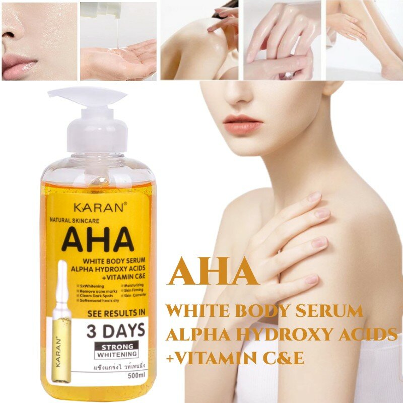 Suero de ácido de fruta AHA para cuerpo Facial, aceite corporal reparador de quemaduras solares rugosas, brillo antienvejecimiento, hidratante, previene la sequedad