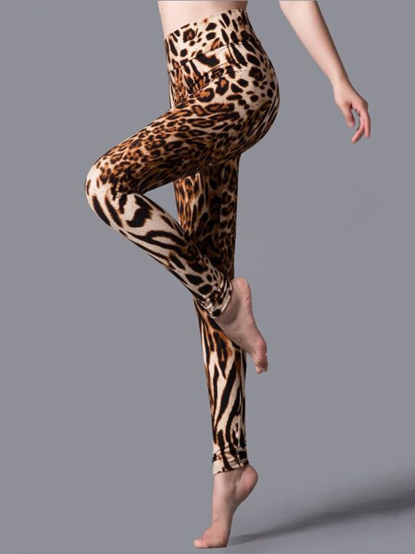 YSDNCHI-mallas con estampado de leopardo para mujer, Leggings deportivos de cintura alta, realce, Fitness
