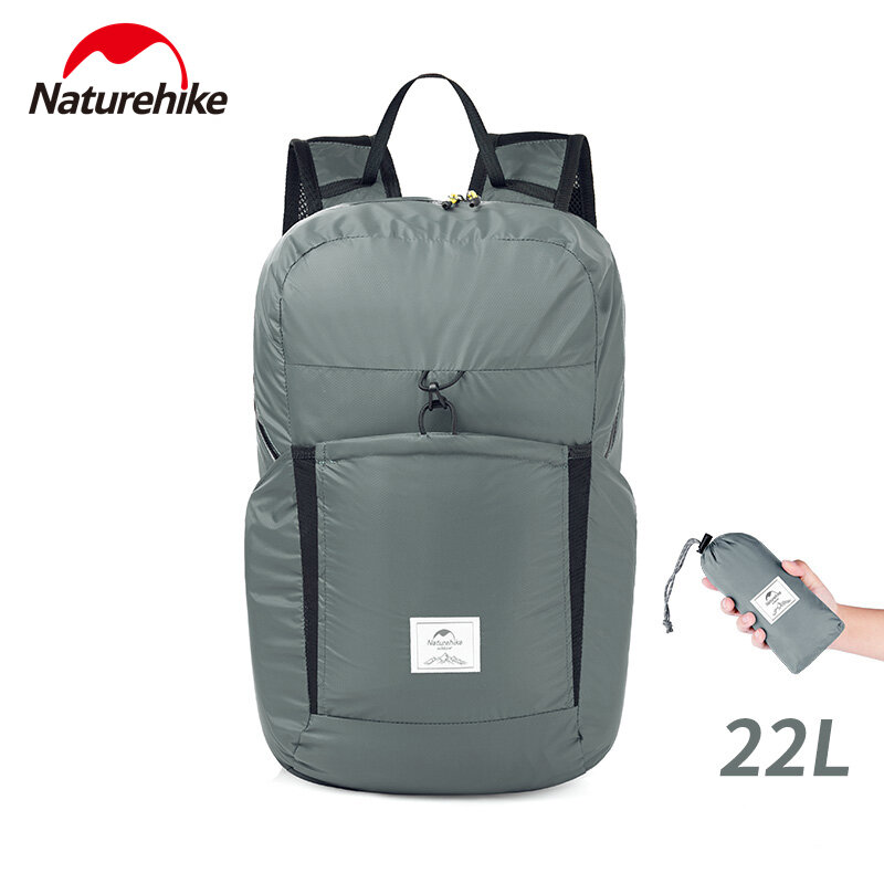 Naturehike-mochila de acampada ultraligera para hombre y mujer, bolsa de senderismo impermeable, portátil, plegable, de viaje, para exteriores, 22L de capacidad