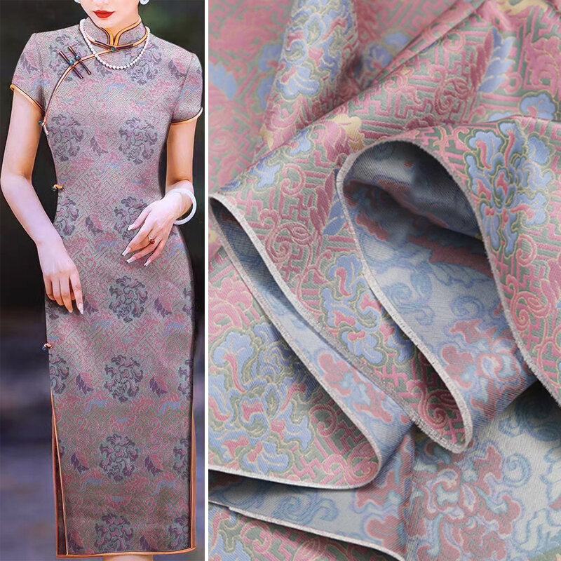 Tela Jacquard de brocado de imitación de canciones, tela de estilo clásico chino, para coser Hanfu, Cheongsam, ropa hecha a mano, bricolaje