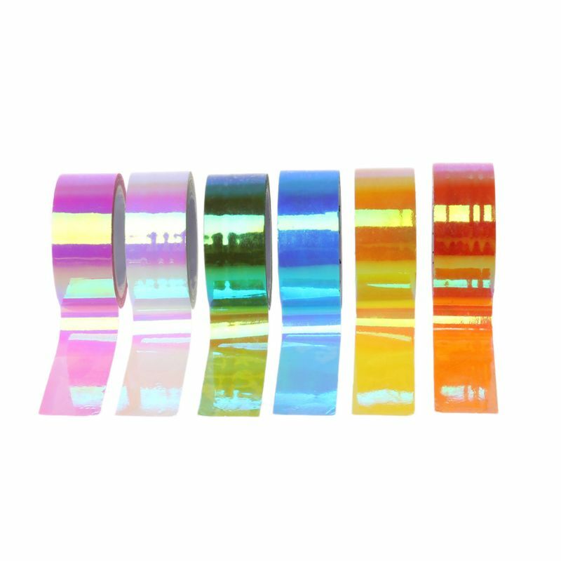 F1FD 15 mm 5 m Blattgold-Washi-Tape, Orange, Blau, Gelb, Grün, japanische Farbe DIY Scrapbooking