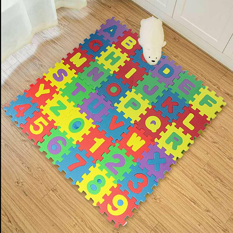 Hot 36Pcs Children Mini EVA Foam Alphabet Letters Numbers Floor Soft Baby Mat 3D Puzzle Kids Educational Toys 5cm*5cm