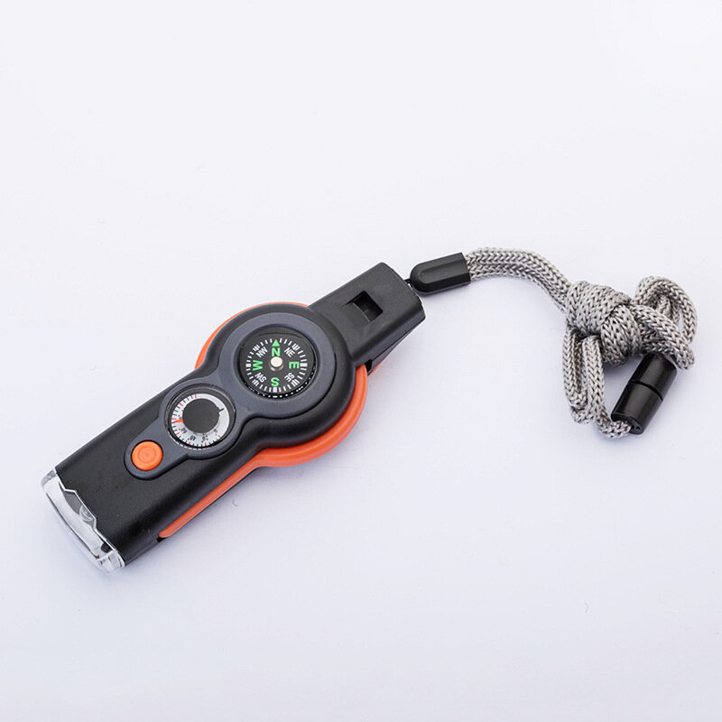 New 7-In-1 Whistle Multi-Functional Survival Whistle Outdoor Rescue Survival Whistle Can Be Equipped With An Emergency Kit
