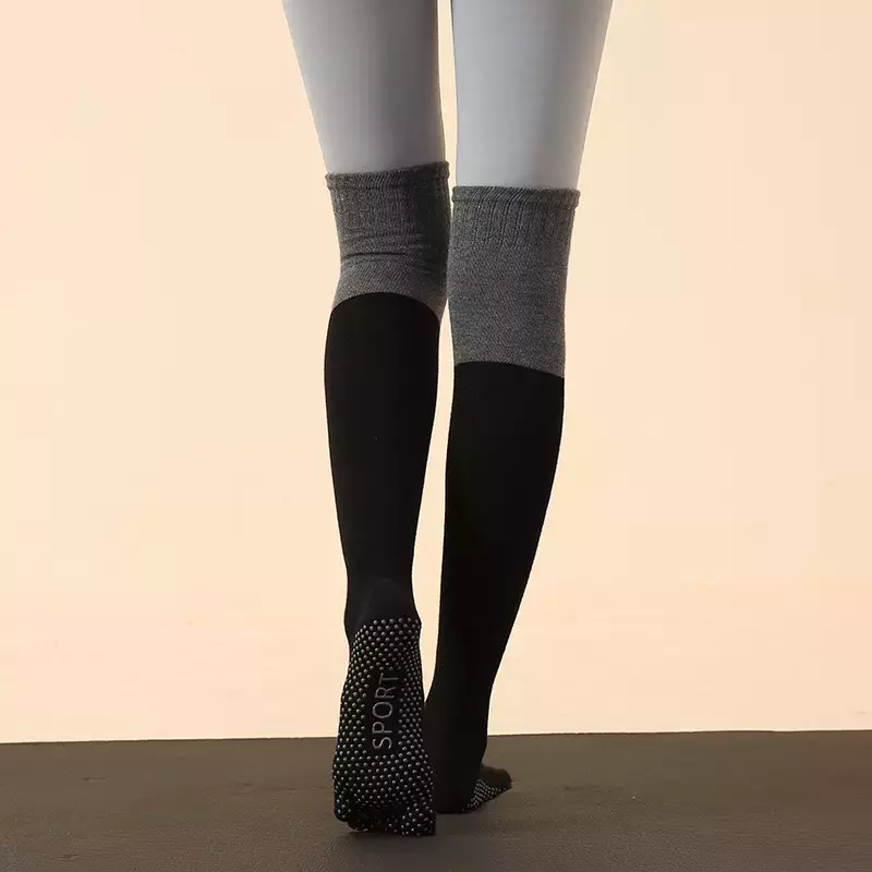 جوارب سيليكون عالية الفخذ مانعة للإنزلاق للنساء ، خمسة أصابع ، عالية ، احترافية ، بيلاتيس ، اليوغا ، الرقص ، القطن ، الجوارب الرياضية