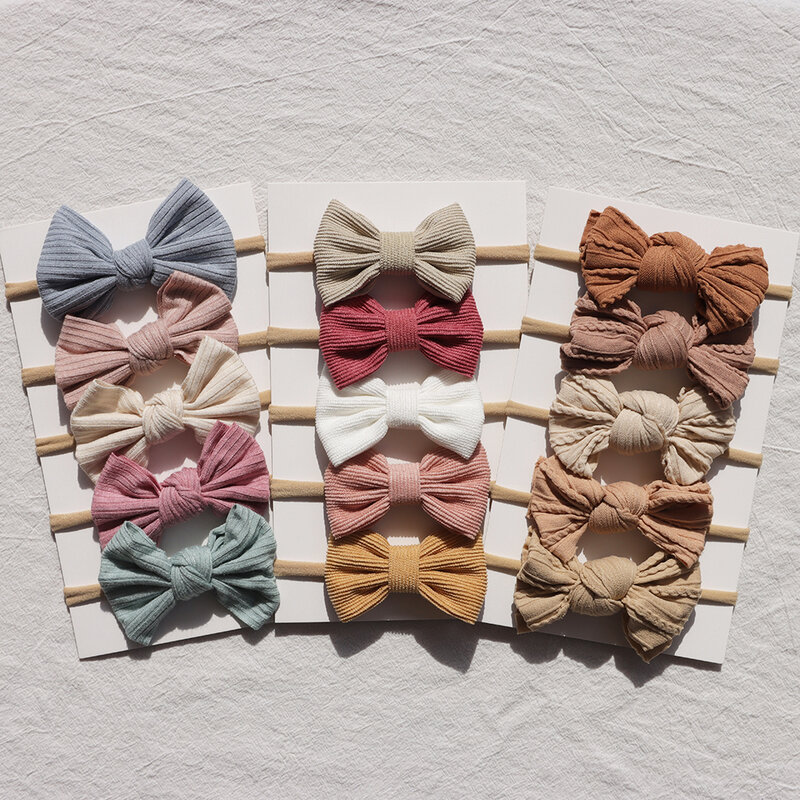 5 teile/satz Baby Bogen Stirnband Nylon Baby Mädchen Stirnbänder Neugeborene elastische weiche Haar bänder für Kinder Baby Haar Zubehör Kinder