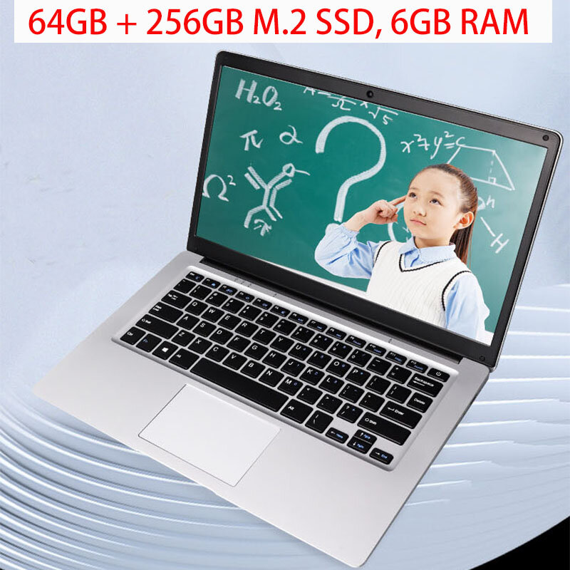 New 14 inch Sales Laptop N3350 CPU 6GB RAM 64GB & 256GB SSD USB 3.0 WiFi Cheap Windows 10 Netbook Gaming Portable Notebook PC