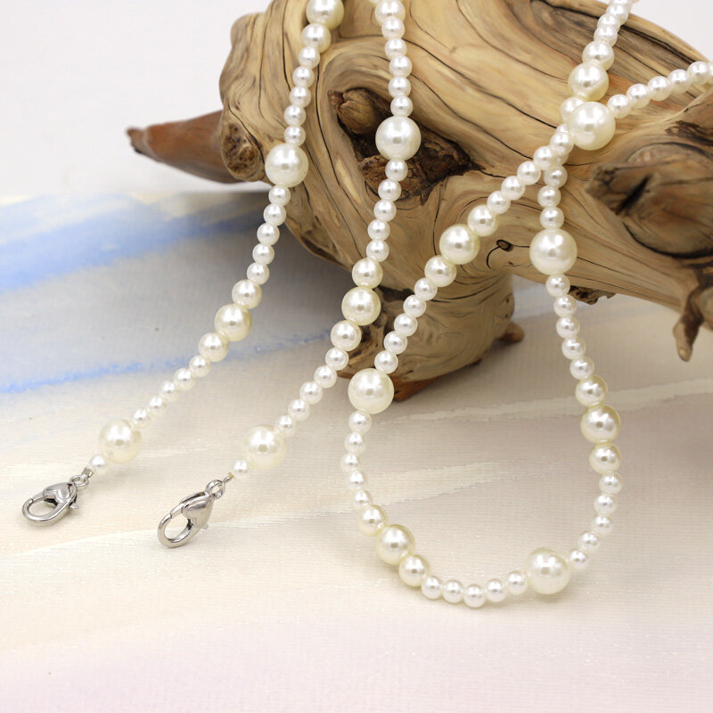 120cm Imitation Pearl Phone Case Chain Shoulder Bag Strap Chain Fashion Women's Jewelry Anti-Lost Mobile Phone Lanyard