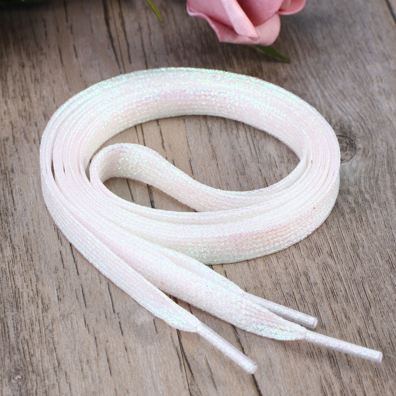 11m Flat Glitter White Boot Athletic Shoe Strings LacesLaces Colored Boot Athletic Shoe Strings Lacesstring Bootlaces for White