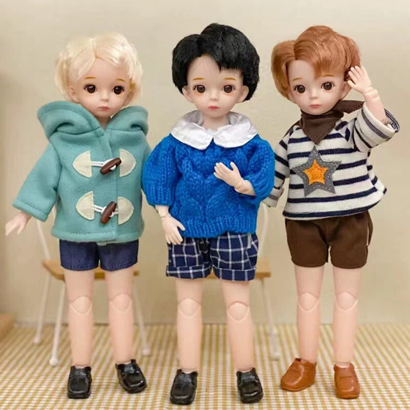 1/6 Boy BJD Handsome Doll 30cm Wig Jointed Doll Handmake Up Face Dolls with Big Eyes Bjd Toys Gifts for Girls Boys