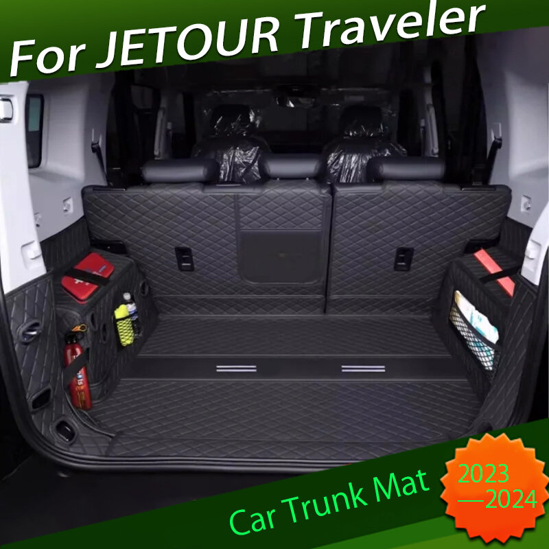Car Trunk Mat Fit for CHERY JETOUR Traveler T2 2023 2024 Modification Full Surround Trunk Mat Car Interior Trim Parts
