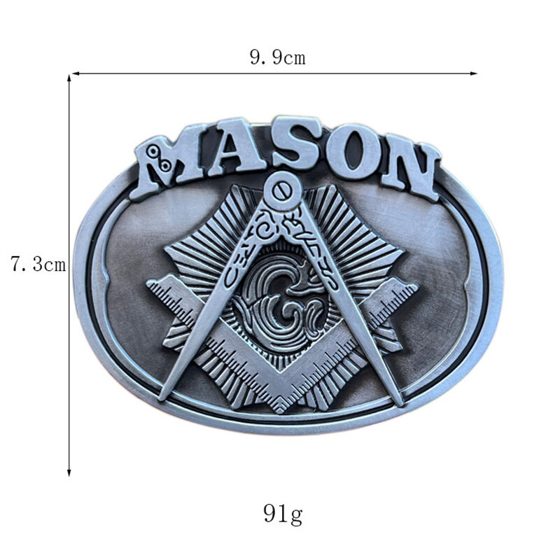 Compass fold rule Mason belt buckle Western cowboy