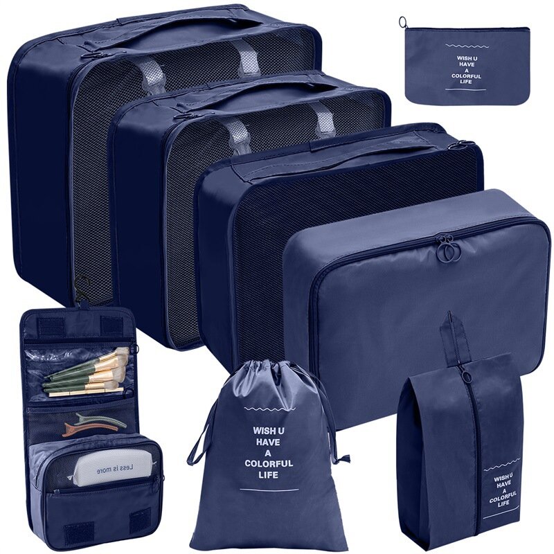 방수 대용량 여행 보관 가방, 수하물 의류 분류 보관 포장 큐브, 여행 가방 정리함 가방 세트, 8 개/세트