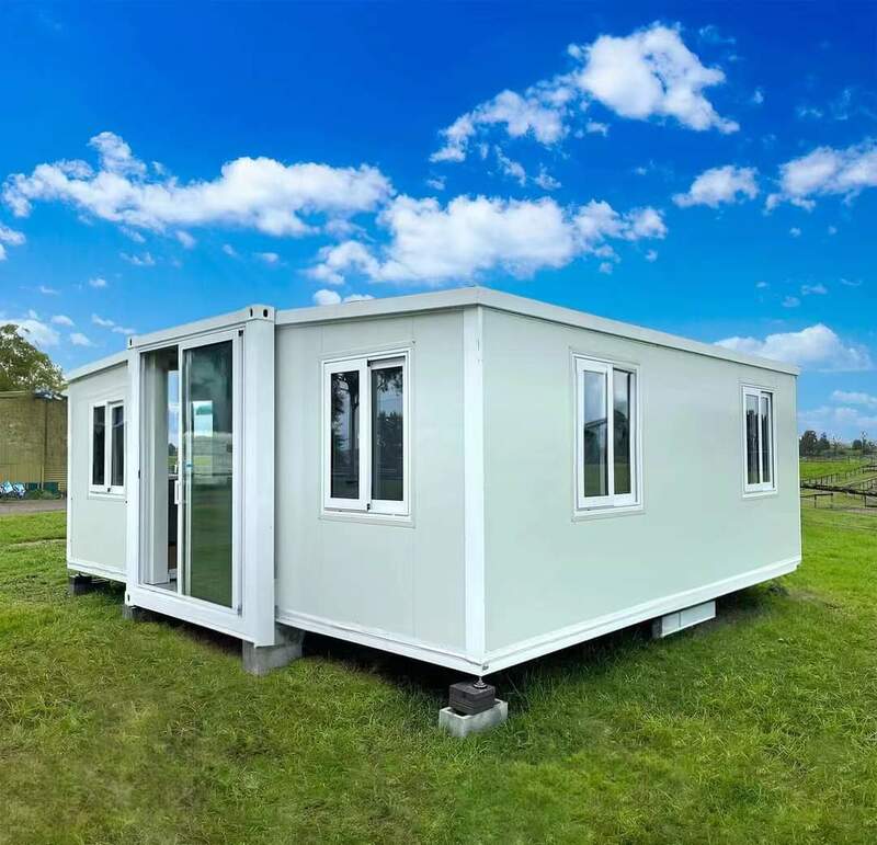 Rumah lipat prefabrikasi, wadah bangunan kecil mobil Modern portabel rumah kontainer lipat dapat dilipat mewah 40 kaki
