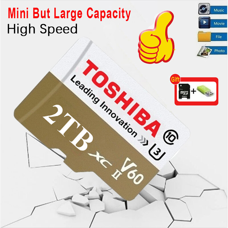 Cartão de Memória de Grande Capacidade, Unidade USB, SDHC Micro SD, TF, 2TB, 1TB, 512GB, 256GB, Novo