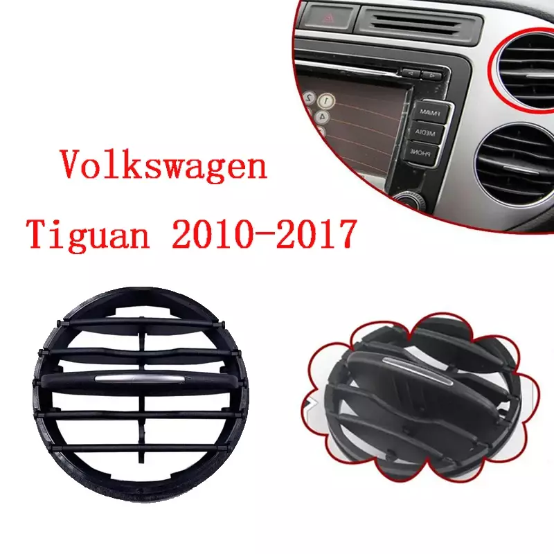 Cubierta de Clip de ventilación para Volkswagen Tiguan, rejilla de aire acondicionado Interior de coche, aireación, Panel de clima plegable, 2010-2017