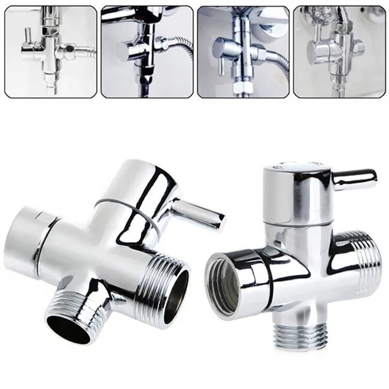3 Way Switch Faucet 1/2 Valve Adapter Shower Diverter Valve Bathroom Faucet Shower Tap Connector Splitter Bathroom Accessories