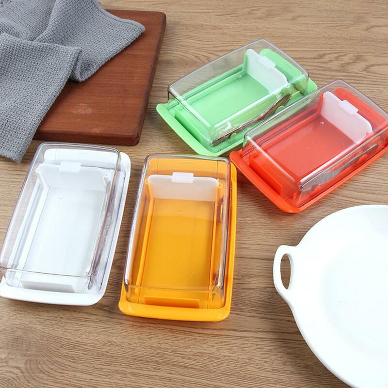 Butter Cutter Dish Butter Slicer Box Plastic Cutter Dish With Transparent Lid For Refrigerated Counter Kitchen Storage Tool N6X6