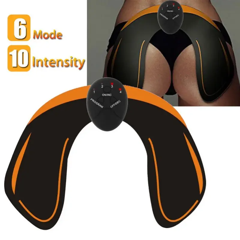 Estimulador muscular EMS para levantamiento de glúteos, máquina de masaje Abs, Fitness, tonificador, masajeador de intensidad, 6 modos