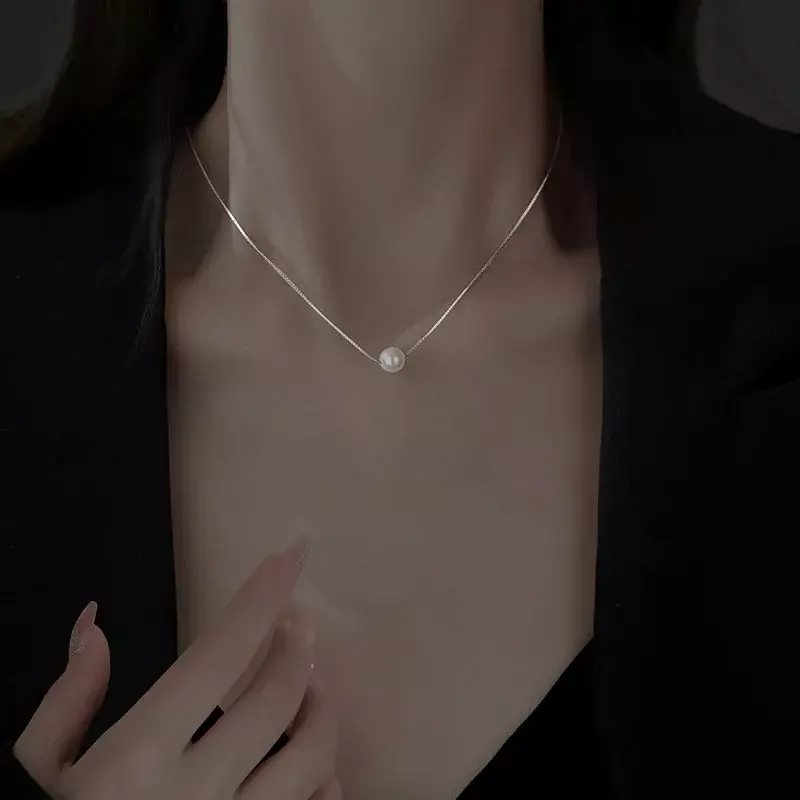 Женское ожерелье из серебра 925 пробы, с жемчугом