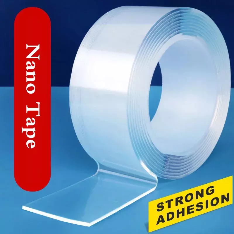 Cinta adhesiva de doble cara, Nano autoadhesiva cinta transparente, No deja rastro, reutilizable, para coche, cocina, baño, Gadget, 1M/5M
