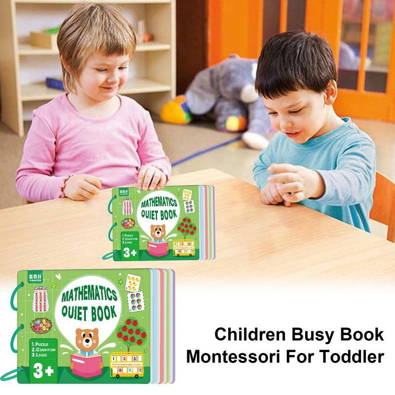 Buku aktivitas balita, buku pendidikan untuk anak-anak usia 3-6 tahun buku sensorik jumlah hewan Puzzle yang cocok buku mainan pendidikan
