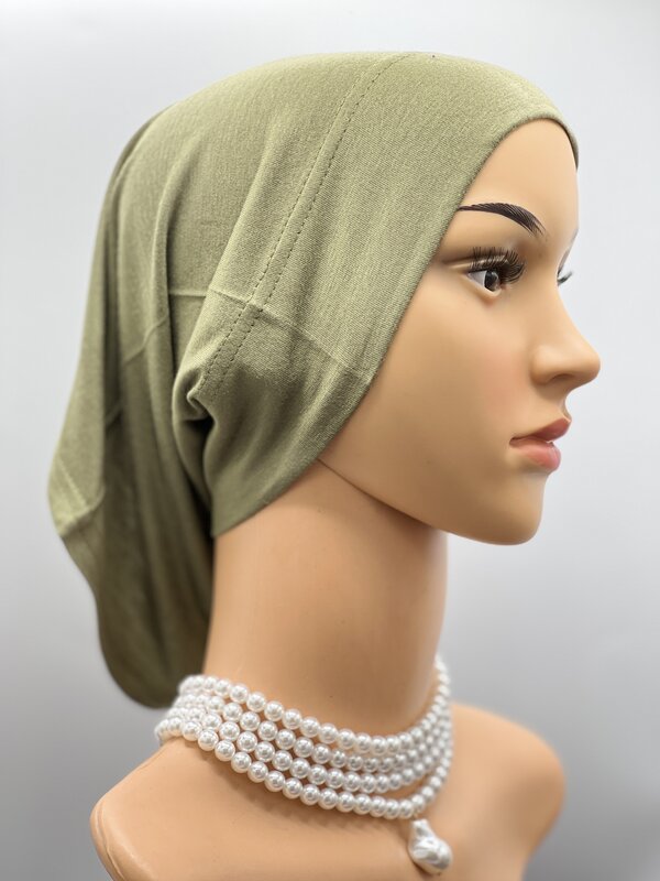 pañuelo cabeza mujer turbante mujer pañuelos mujer musulmana panuelo musulmana Sombrero musulmán de algodón suave para mujer, Hijab islámico, elástico, interior, fondo cómodo, pañuelo para la cabeza
