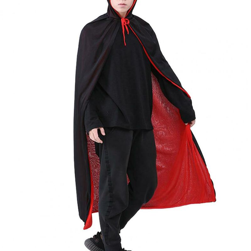 Capa con capucha Reversible para niños y adultos, disfraz de Cosplay para fiesta, color negro y rojo