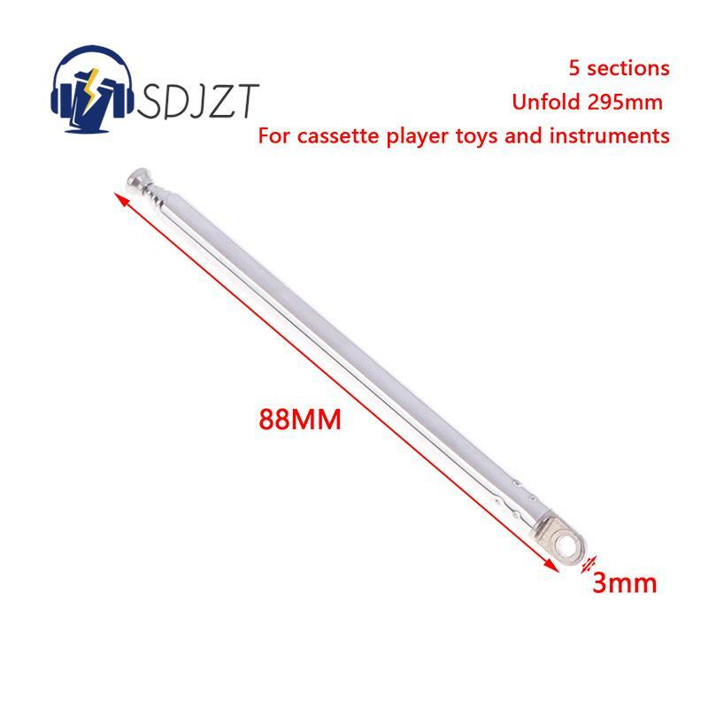 TV Radio DAB AM FM Universal Folding Length 89MM And Unfold 295MM 5273-5 Section Replacement Telescopic Aerial Antenna