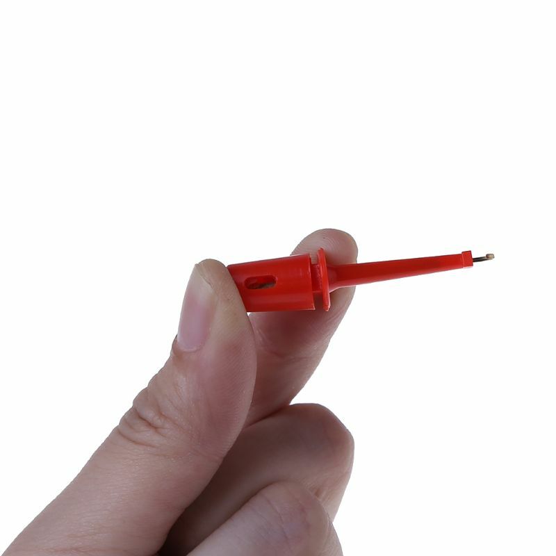 Nuevo 1 par Mini grabador cable plomo sonda prueba con Clip gancho único para multímetro, envío directo