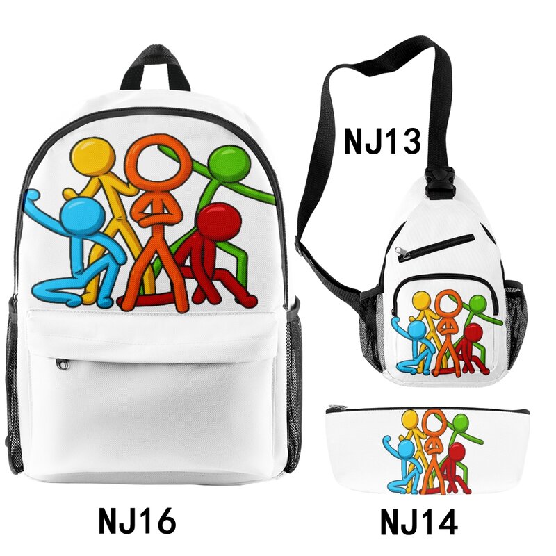 Alan Becker Merch Backpacks 3 Pieces Sets Unique Zipper Daypack 2023 Casual Style Traval Bag Student School Bag Unisex Bags