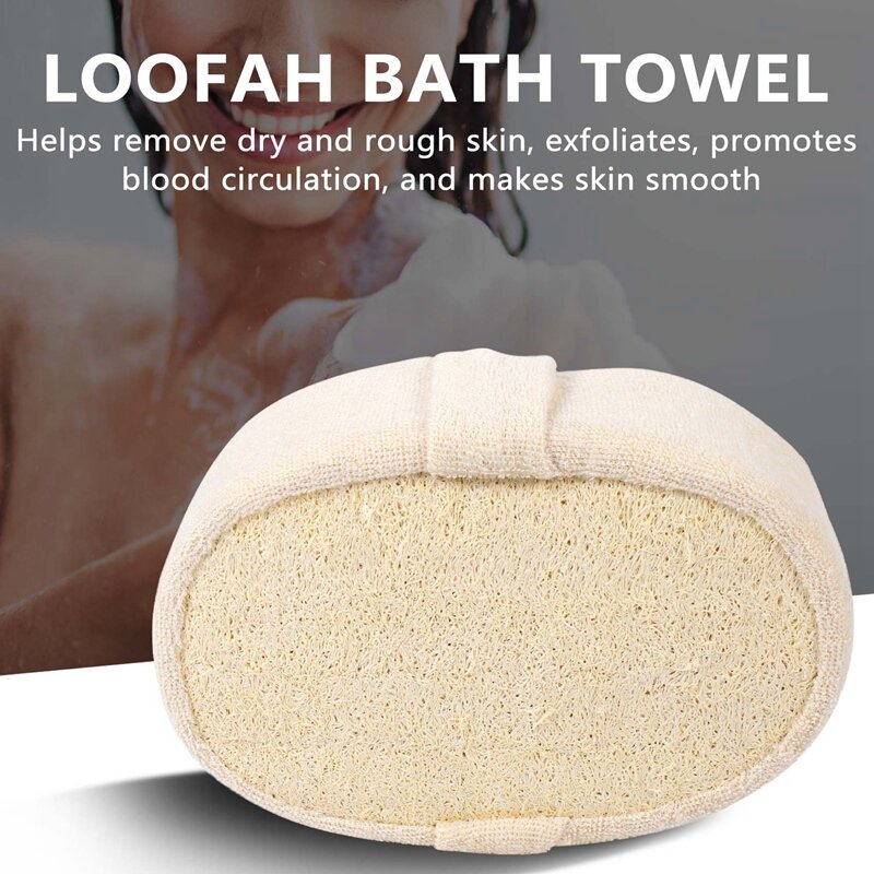 Boule de bain en éponge Luffa naturelle, gIslande de douche pour tout le corps, brosse de massage saine