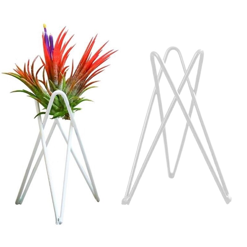 P82d estilo nórdico suporte de planta de ar metal vaso de flores suporte de ferro geométrico tillandsia arte exibição casa jardim ornamentos