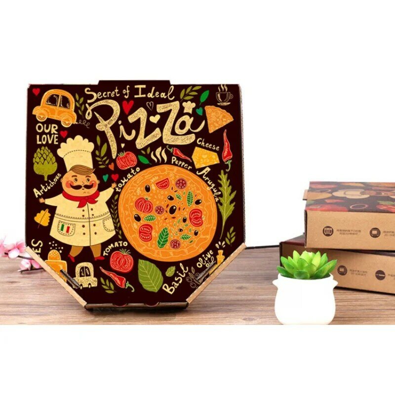 Aangepaste Productto Go Composteerbare Pizza Doos Met Handvat Logo