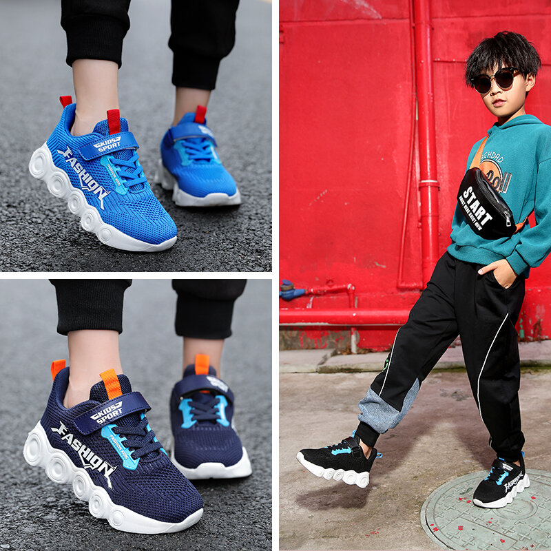 Crianças tênis meninos correndo sapatos esportivos para meninos de alta qualidade respirável sapatos de treinamento para crianças sapatos esportivos 7-12