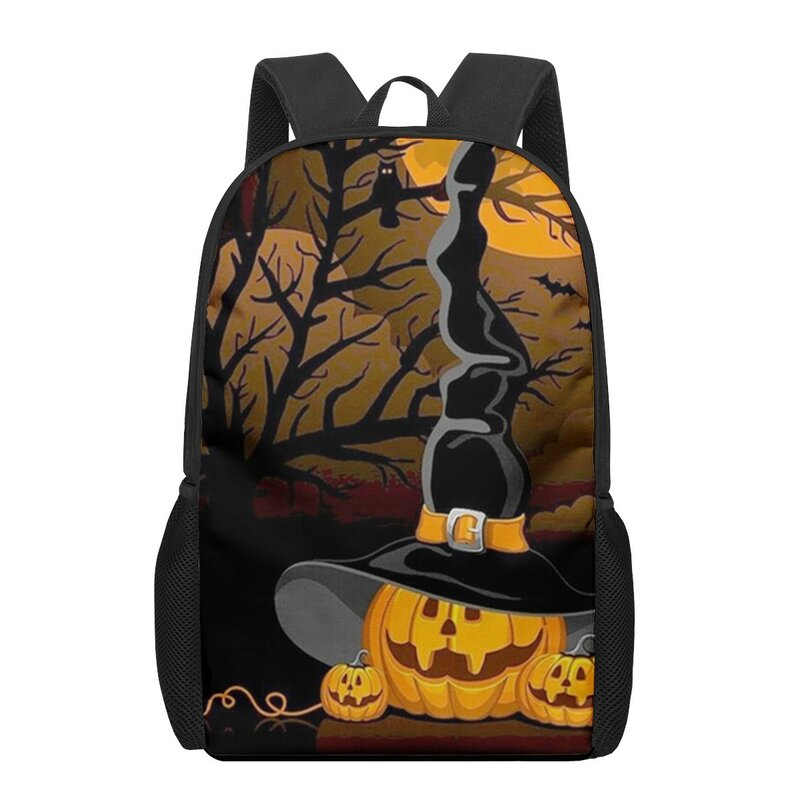 Mochilas con estampado de calabaza para Halloween, mochilas escolares para estudiantes, niños y niñas, bolsos de hombro