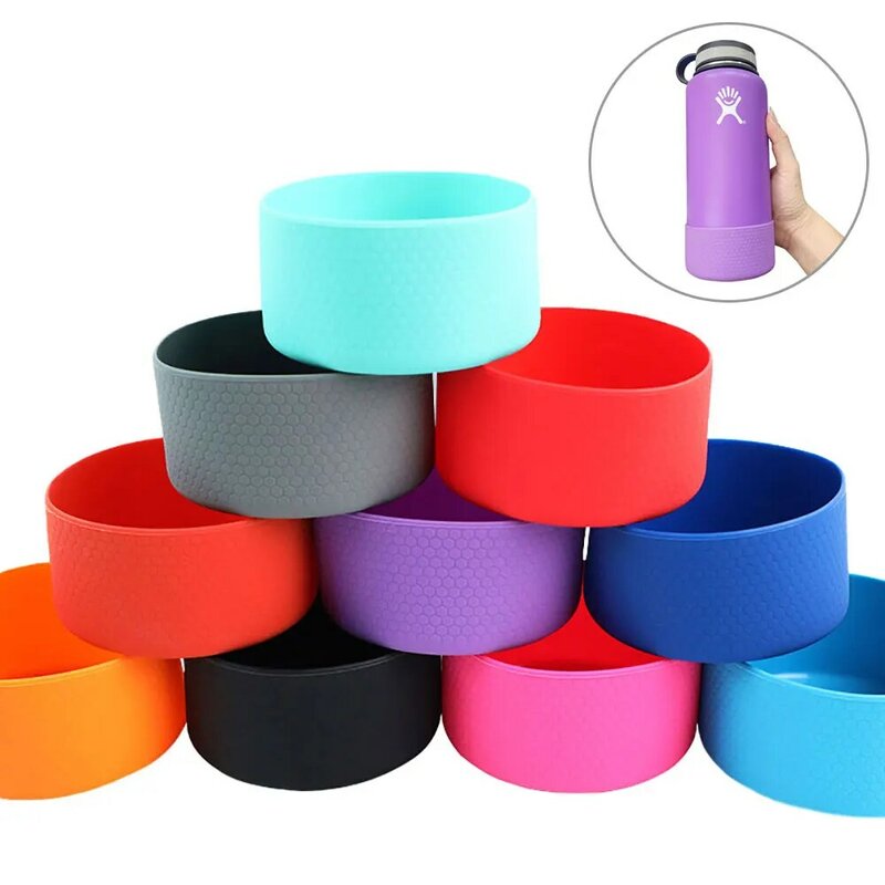 64oz 12.5cm Bottle Cover Cup Heat Insulation Bottom Cover 125mm Anti Slip Sleeve Coaster Silicone Base Sports Cup Cover