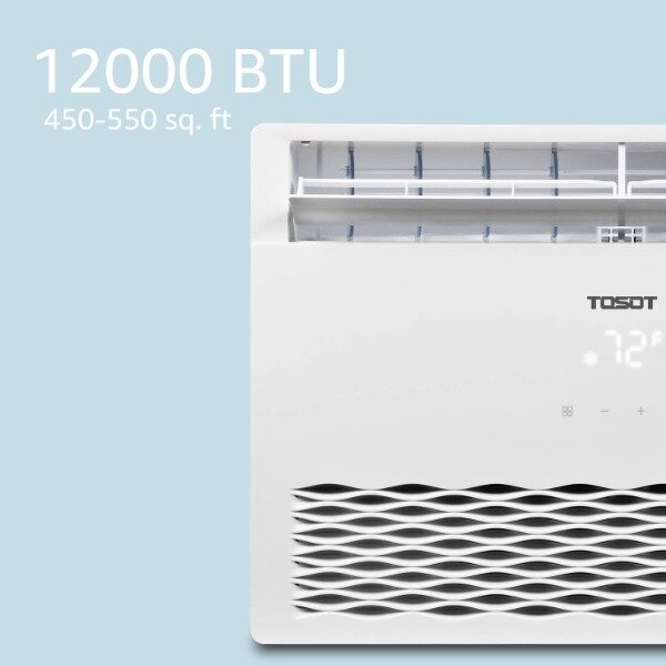 TOSOT 12,000 BTU Window Air Conditioner - Energy Star, Modern Design, and Temperature-Sensing Remote - Window AC for Bedroom