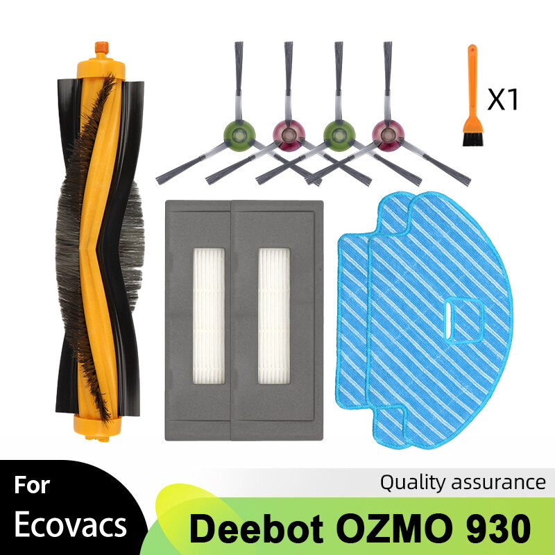 ใช้กับ Ecovacs deebot ozmo 930หุ่นยนต์ลูกกลิ้งอุปกรณ์เสริมดูดฝุ่นแปรงด้านข้างหลักแผ่นกรอง HEPA ผ้าเช็ดทำความสะอาดอะไหล่สำรอง