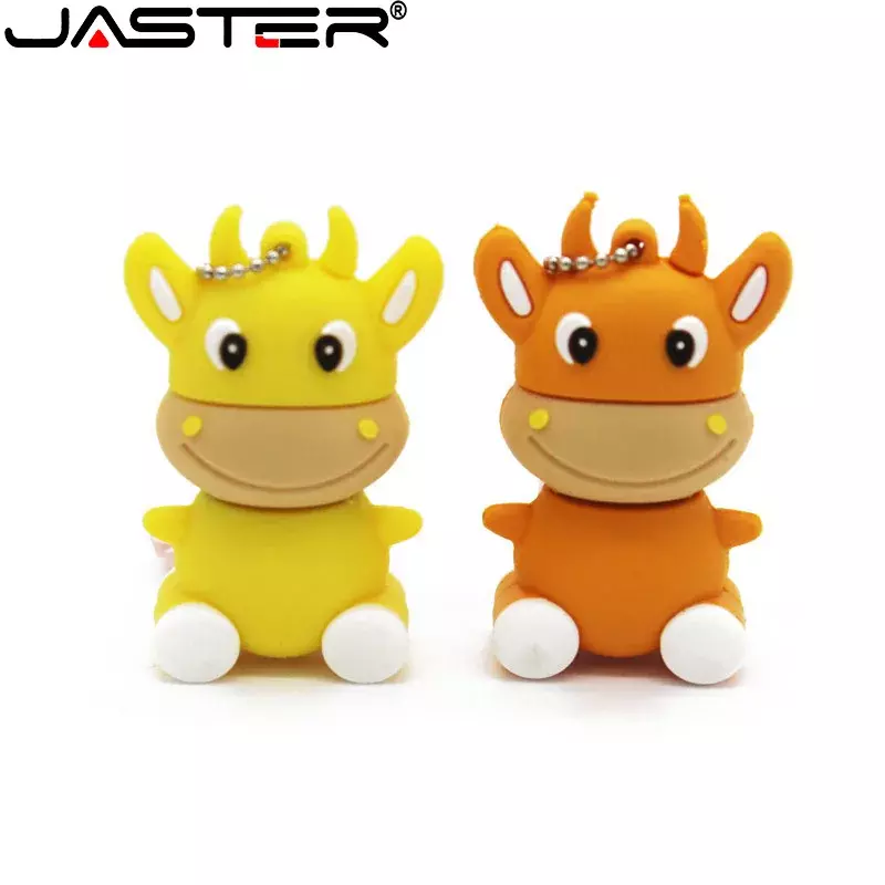 JASTER Cute Cartoon Bull USB 2.0 Flash Drives 64GB Pen Drive 32GB 16GB 8GB Memory Stick Student Creative Business Gifts U disk