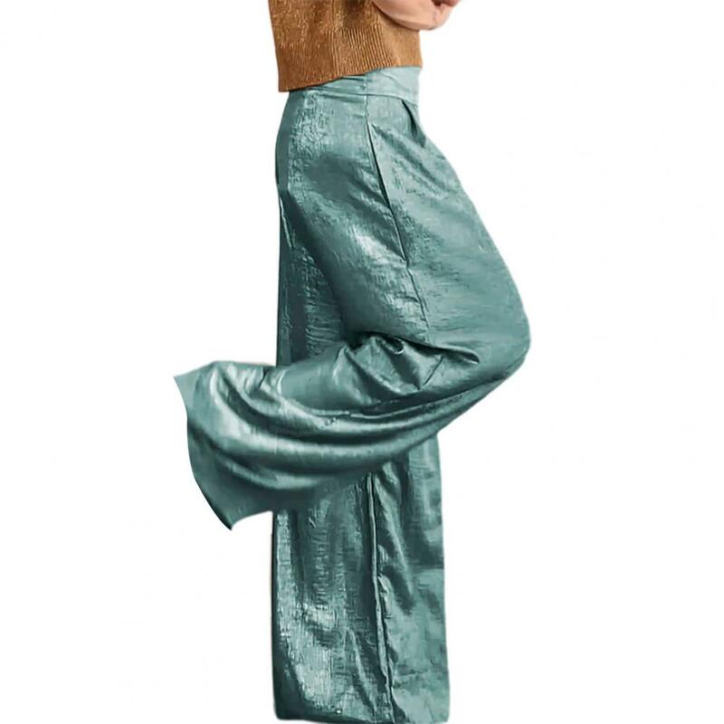 ชุดสูทลำลองทรงหลวมมีสไตล์สำหรับผู้หญิงกางเกงขากว้างกางเกงคอวีแขนสั้นเอวสูง