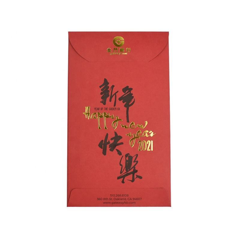 Especialidade papel vermelho Envelopes com logotipo personalizado, ano novo chinês, design original, fábrica feita