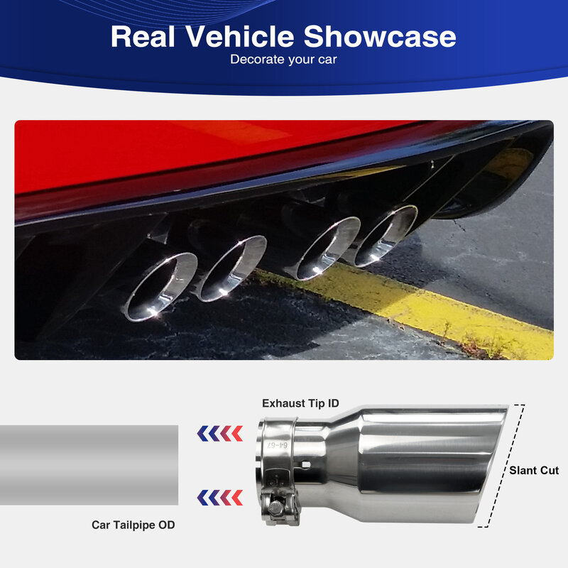 Exhaust Racing car Exhaust Tip Stainless Steel Exhaust System tail pipe decoration car universal muffler nozzles