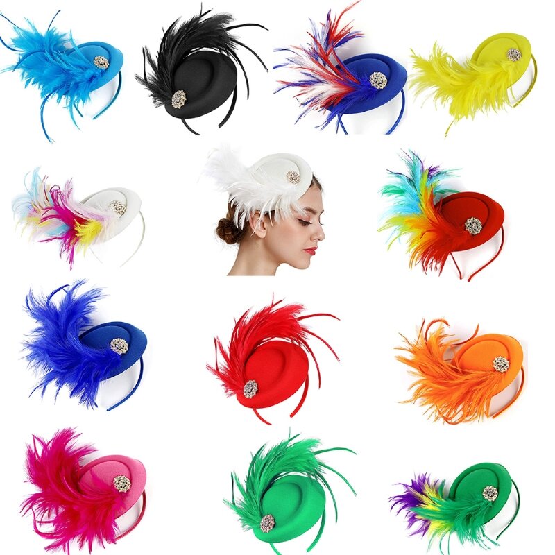 Feather Shaped Hair Hoop Carnival Colorful Hair Holder Party Headwear