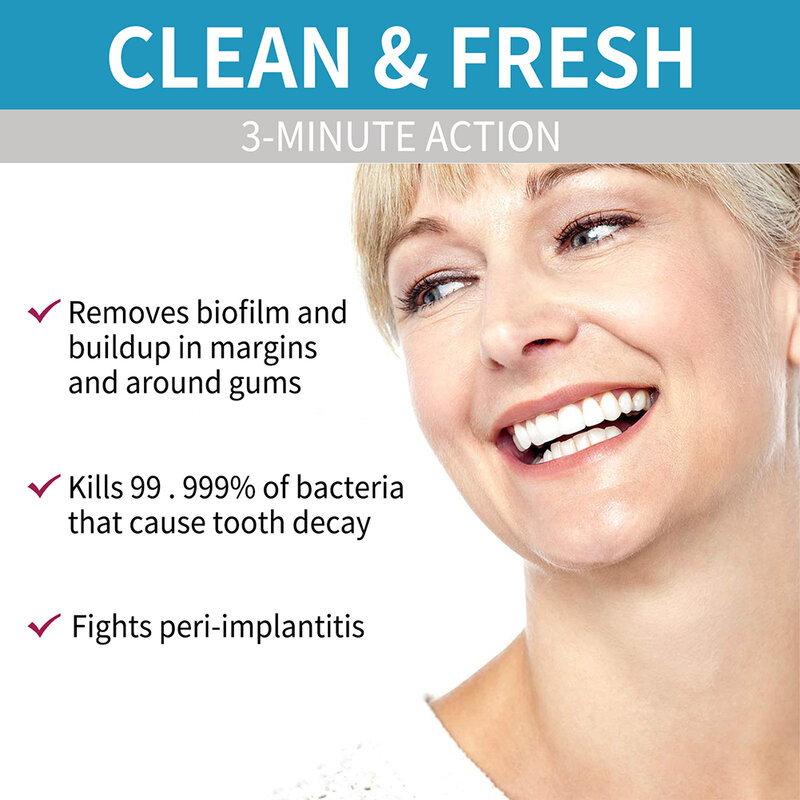 ทำความสะอาดตัวแทนสำหรับปลอมฟันใช้งานง่ายที่มีประสิทธิภาพฟัน